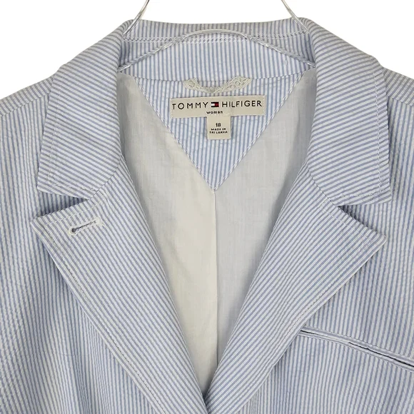 Tommy Hilfiger Blue & White Striped Blazer NWT size 18 - Picture 5 of 8